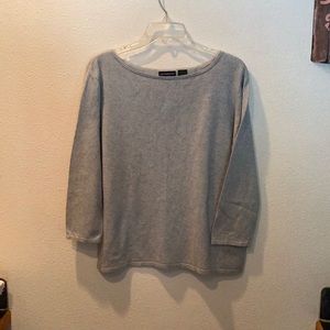 Silk and cashmere silver gray sweater